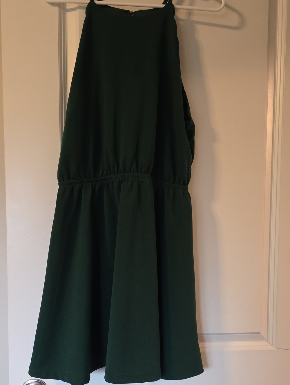 Womens Dark Green Sleeveless Halter Dress